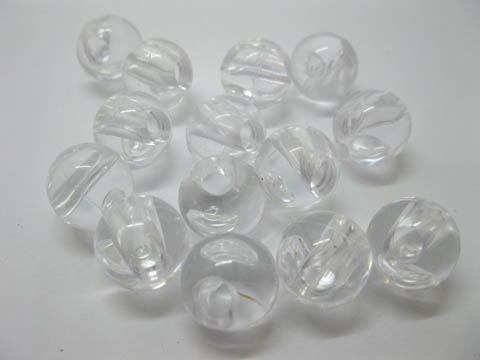 170Pcs Clear Transparent Round Beads 18mm - Click Image to Close
