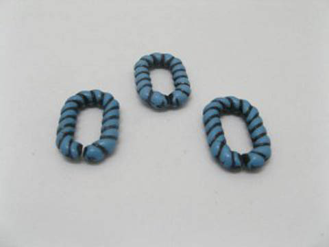 310 Blue Plastic Loop Beads Jewelry finding - Click Image to Close