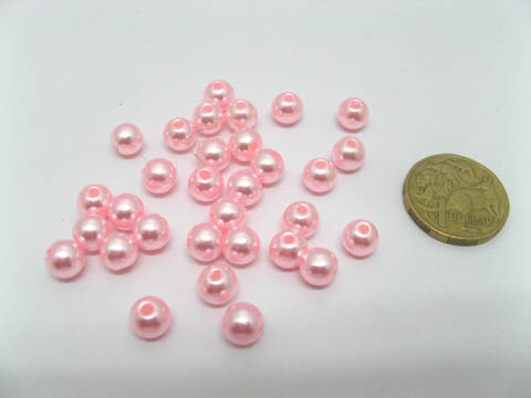 1000 Pink 8mm Round Simulate Pearl Beads 1000 Pink 8mm Round Simulate Pearl Beads