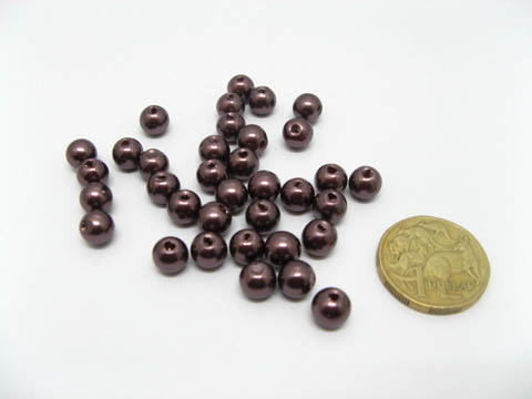 1950 Coffee 8mm Round Simulate Pearl Beads 1950 Coffee 8mm Round Simulate Pearl Beads