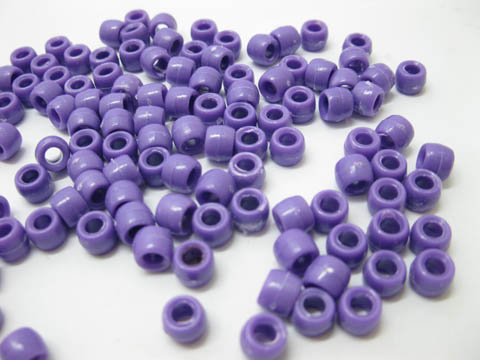 2000 New Plastic Purple Barrel Pony Beads 6x8mm - Click Image to Close