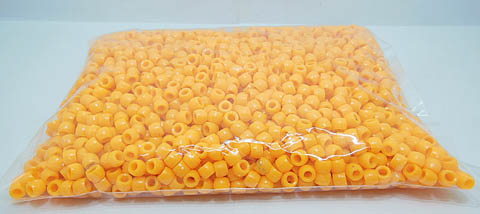 1100 Plastic Deep Yellow Barrel Pony Beads 6x8mm - Click Image to Close