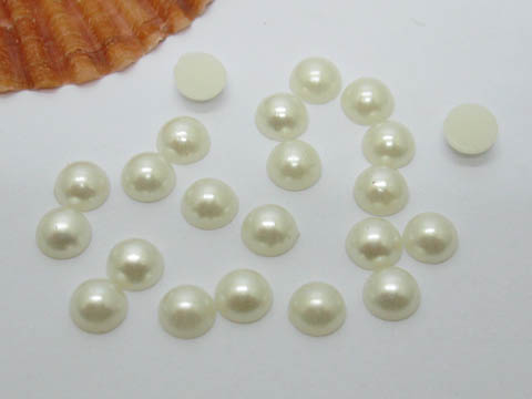 5000Pcs 6mm Ivory Semi-Circle Simulated Pearl Bead Flatback - Click Image to Close