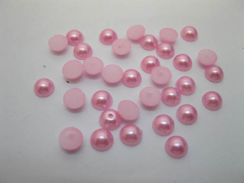 5000Pcs 6mm Pink Semi-Circle Simulated Pearl Bead Flatback - Click Image to Close