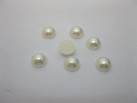 2500Pcs 8mm Ivory Semi-Circle Simulated Pearl Bead Flatback - Click Image to Close