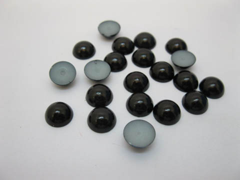1000Pcs 10mm Black Semi-Circle Simulated Pearl Bead Flatback - Click Image to Close