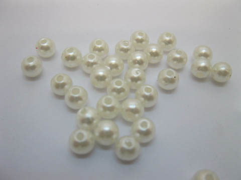 2500 Ivory Round Simulate Pearl Loose Beads 6mm - Click Image to Close