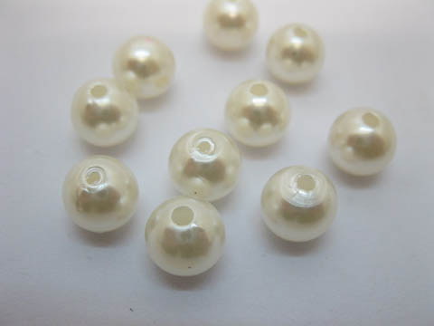 500 Ivory Round Simulate Pearl Loose Beads 10mm - Click Image to Close