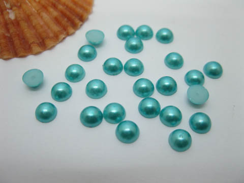 5000Pcs 6mm Turquoise Semi-Circle Simulated Pearl Bead Flatback - Click Image to Close