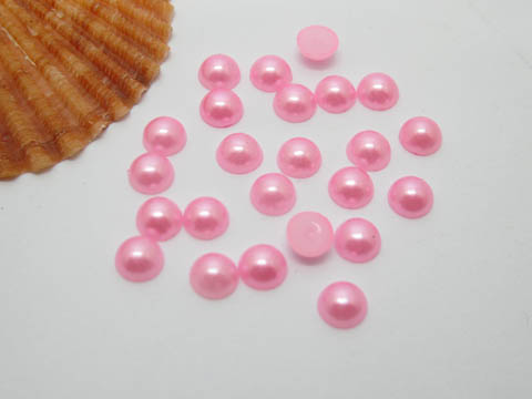 5000Pcs 6mm Light Pink Semi-Circle Simulated Pearl Bead Flatback - Click Image to Close