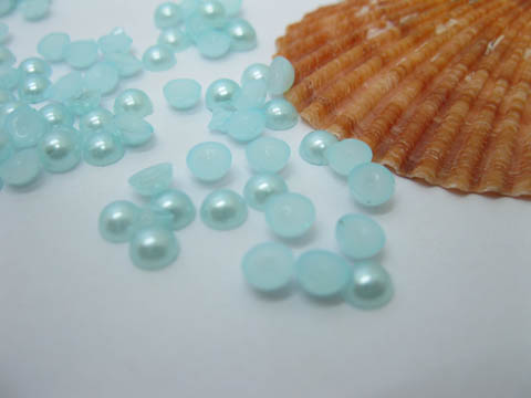 5000Pcs 5mm Light Blue Semi-Circle Simulated Pearl Bead Flatback - Click Image to Close