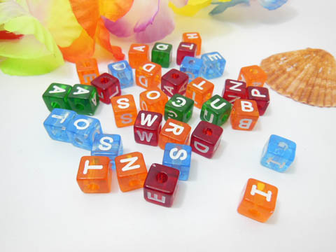 250 HQ Alphabet Letter Cube Beads 10mm Good Quality - Click Image to Close