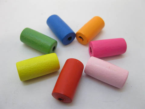200 New Tube Wood Beads Mixed Color 10mm X 20mm 200 New Tube Wood Beads Mixed Color 10mm X 20mm