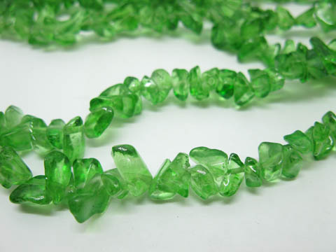 10 Strands Green Loose Glass Chip Beads 90cm - Click Image to Close
