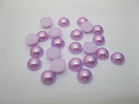 2500Pcs 8mm Purple Semi-Circle Simulated Pearl Bead Flatback - Click Image to Close