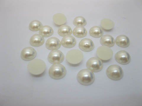 1000Pcs 10mm Ivory Semi-Circle Simulated Pearl Bead Flatback - Click Image to Close