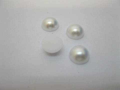 1000Pcs 10mm White Semi-Circle Simulated Pearl Bead Flatback - Click Image to Close