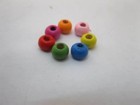 10000 Colourful Round Wooden Beads 3x4mm Wholesale - Click Image to Close
