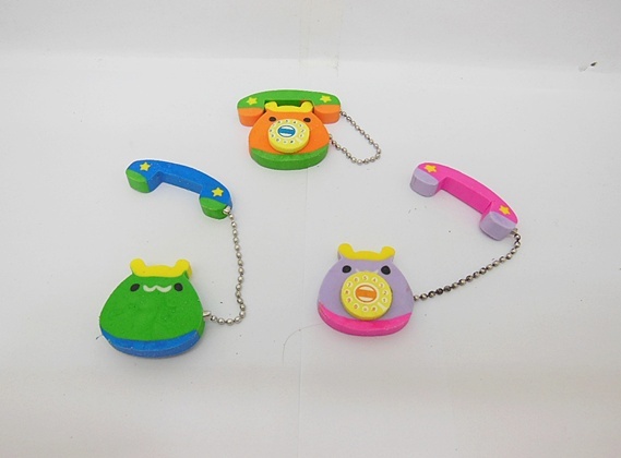 48Pcs Novelty Cartoon Telephone Erasers Mixed Color 48Pcs Novelty Cartoon Telephone Erasers Mixed Color