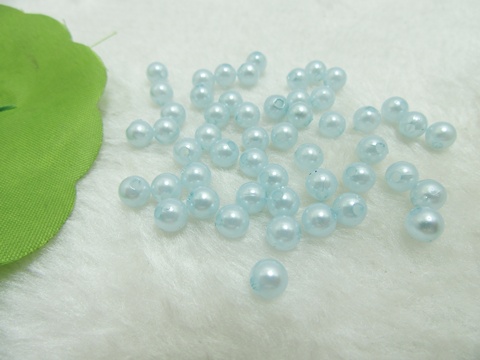 2500 Blue Round Simulate Pearl Loose Beads 6mm - Click Image to Close