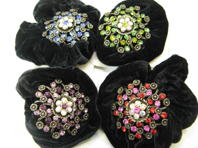 12pcs Chic Designer Hair Clips,Rhinestone Floral Clips - Click Image to Close