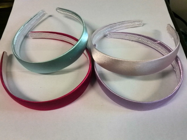 12 Hair Band with satin cover 4 colours - Click Image to Close