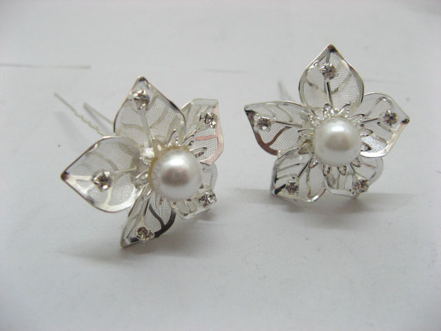 6 Elegant Bride Wedding Hairpin w/Pearl Wholesale 6 Elegant Bride Wedding Hairpin w/Pearl Wholesale