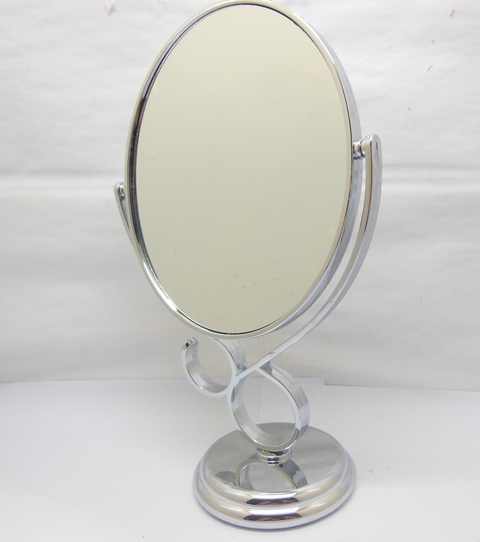 4X New Pedestal Oval Makeup Mirror Double Sided 29.5cm High - Click Image to Close