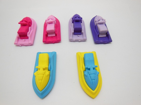 36Pcs New Colorful Jet-ski Erasers Mixed Color - Click Image to Close