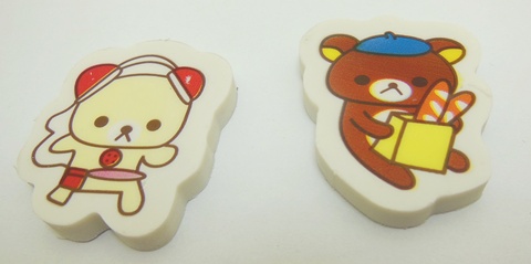 60 Sheets X 2Pcs Collectable Cute Little Bear Erasers - Click Image to Close