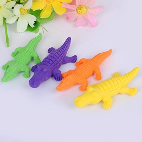 36Bags X 4Pcs Cute Crocodile Rubber Eraser Mixed Color - Click Image to Close