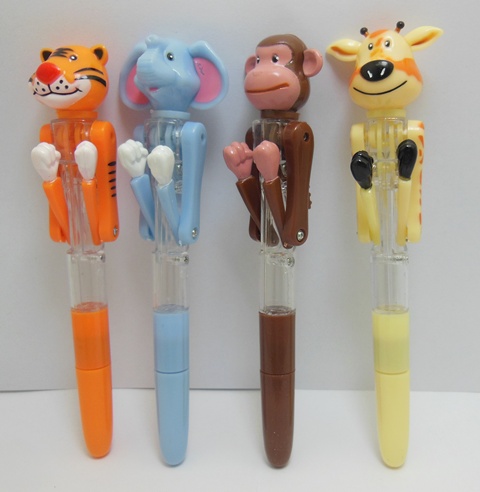 24X Funny Animal Light Up Boxing Pens - 4 Design - Click Image to Close